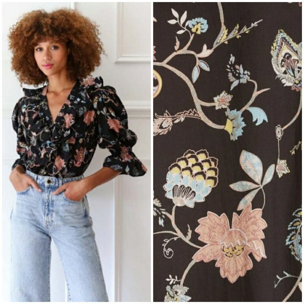 💕MILLE💕 Hanna Top ~ St Germaine Boho Floral Print NWOT